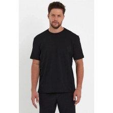 Deluxe Takı ve Giyim Erkek 24/1 Düz A Kalite Oversize T-Shirt - Siyah