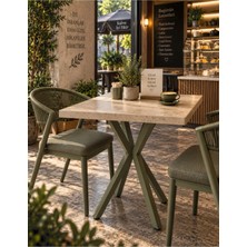 Sofex Mutfak Cafe Balkon Bahçe Restoran Yemek Masası 70X70 Metal Ayak ( Kalınlaştırmalı