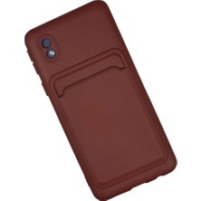 Magicool Samsung Galaxy A01 Core Kılıf Kelvin Kartvizitli Silikon - Bordo