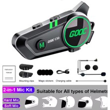Starseven C50 2x Motosiklet Intercom Kask Kulaklık 1000 Mah Rgb Işıklı Çift Eşleşme