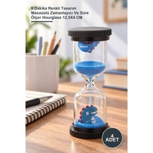 Yenilig 4 Adet Kum Saati – 5 Dakika Renkli Tasarım Masaüstü Zamanlayıcı ve Süre Ölçer Hourglass 12,5x4 cm