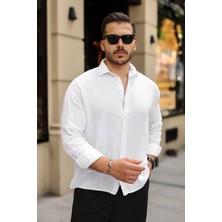 Venera Butik Erkek Rahat Kalıp Pamuklu Müslin Kumaş Gömlek