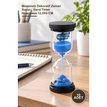 Yenilig 10 Adet 10 Dakika Renkli Kum Saati – Masaüstü Dekoratif Zaman Sayacı, Sand Timer Hourglass 12,5x4 cm