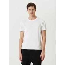 Venera Butik Unisex Basic Bisiklet Yaka Regular T-Shirt - Beyaz