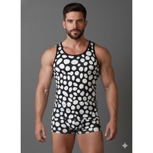 Don Moris Cıcıskom Erkek Desenli Tank Top Boxer Takımı