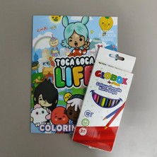 Globox 12 Li Kuruboya ve 16 Sayfa Stickerli Boyama Kitabı ARD10001016