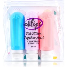 5 Adet Eklips Silikon Seyahat Şişe 3'lü 90 ml