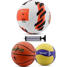 Bella Vista 4'lü Set Futbol Voleybol Topu, Şişirme Pompası ile Birlikte