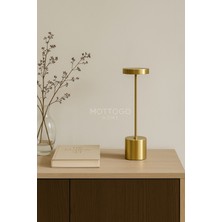 empressco  kablosuz dokunmatik şarjlı gold led masa lambası – modern uzun form metal abajur 33x8 cm - fiyatı, yorumları