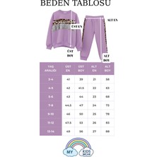 My Kids Wear Kız Çocuk Leopar Şeritli Eşofman Takımı 3-14 Yaş 12271