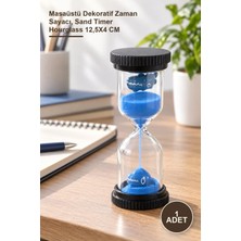 Yenilig 1 Adet 10 Dakika Renkli Kum Saati – Masaüstü Dekoratif Zaman Sayacı, Sand Timer Hourglass 12,5x4 cm
