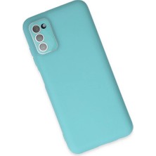 Magicool Samsung Galaxy A03S Kılıf Lansman Glass Kapak - Turkuaz