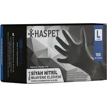 3 Adet Has-Pet Nitril Eldiven Siyah L 100'LÜ Paket
