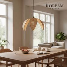 Korfam Home Design Krem Modern Hazeran Görünümlü Yapraklı Çiçek Şeklinde Bohem Avize
