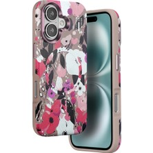 Magicool Onegif  Iphone 16 Flower Series Magsafe Kapak - Pembe
