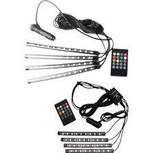 Starseven 12'li Şerit LED Işık Rgb Sese ve Müziğe Duyarlı Araç Içi Ayak Altı