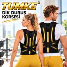 TUMKE Çift Balenli Dik Duruş Korsesi Ayarlanabilir Sırt ve Omuz Destekleyici Korse Nefes Alabilen Kamburluk Önleyici Postür Destek Korsesi
