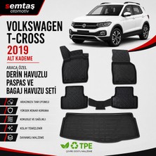 Volkswagen T-Cross 2019  Alt Araca Özel Derin Havuzlu Paspas ve Bagaj Havuzu Seti Semtaş