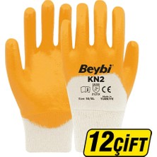 2 Adet Beybi Kn2 Nitril Eldiven Sarı No:9 12 Çift