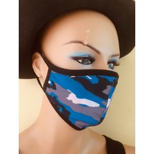 Terry Pau Cıcıskom Mavi Kamuflaj Maske