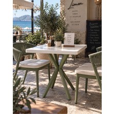Sofex Mutfak Cafe Balkon Bahçe Restoran Yemek Masası 70X70 ( Kalınlaştırmalı Yşl Byz)