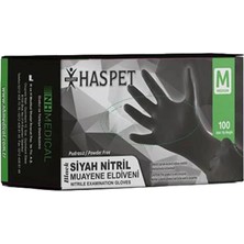 3 Adet Has-Pet Nitril Eldiven Siyah M 100'LÜ Paket