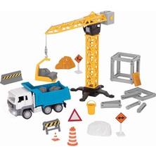 Leaf Shop By Battat - Ir Çocuk Damperli Kamyon ve Aksesuarlar Için - Pretend Toy, Signs, Beams, & More - 3 Yıl - Inşaat Vinç Oyun Seti (62 Adet), Çok Renkli (Branford Ltd. WH1273Z)