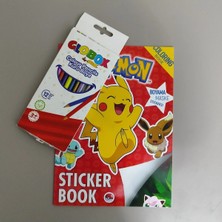 Globox 12 Li Kuruboya ve 16 Sayfa Stickerli Boyama Kitabı ARD10001013