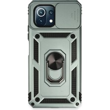 Magicool Xiaomi Mi 11 Lite Kılıf Pars Lens Yüzüklü Silikon - Yeşil