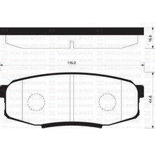 SANGSIN Mixdepo Arka Fren Balata Toyota Landcruiser 4.5l 1VD-FTV VDJ200 Dizel D4-D 08- 4.6l 2uz-Fe UZJ200 V8 08-