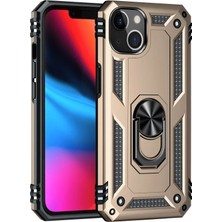 Magicool Iphone 14 Plus Kılıf Sofya Yüzüklü Silikon Kapak - Gold