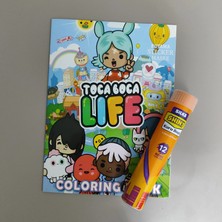 Silka 12 Li Tüp Kuru Boya ve Stickerli 16 Sayfa Boyama Kitabı  ARD1001045