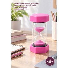 Yenilig 5 Adet Renkli Kum Saati – 5 Dakika Zamanlayıcı, Masaüstü Dekor, Renkli Tasarım, Sand Timer, Hourglass