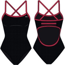 Tyr Durafast Elite® Tf Kız Çocuk Mayo - Hexa (Siyah/kırmızı)