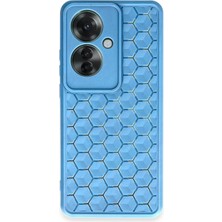 Uryport Oppo Reno 11F Kılıf Petek Silikon Kapak - Mavi