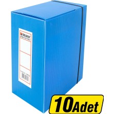 3 Adet Üçgen Arşivleme Kutusu 22 x 31 x 13 cm Mavi 10'lu Paket