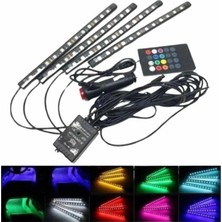 Starseven Araç Içi Ayak Altı 12'li Şerit LED Işık Uzaktan Kumandalı Rgb Işıklı Ses ve Müziğe Duyarlı