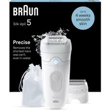 Braun Silk-Épil 5 Kadınlar Için Epilatör, Kolay Epilasyon ve Ipeksi Pürüzsüz Bir Cilt Için Kuru ve Islak Tıraş Makinesi, Bayan Tıraş Makinesi, Su Geçirmez - Dahil. Tıraş Aparatı ve Düzeltici Aparatı - 5-041, Beyaz/gri