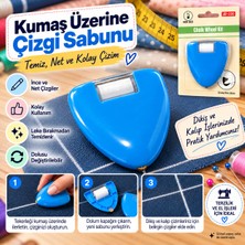 Haneliya Kumaş Üzeri Çizgi Sabunu Mavi – Tekerlekli Terzi Sabunu Kumaş Işaretleme Kalıp Çizim Aparatı