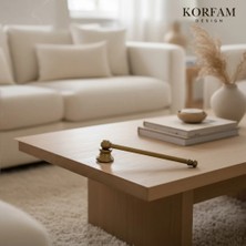 KorFam Dekoratif Pirinç Eskitme Gold Mum Söndürücü