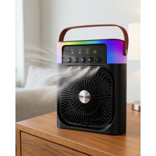 Azrlya Rgb Işıklı Buharlı Masaüstü Fan Sessiz Çalışan USB Şarjlı Taşınabilir Fan