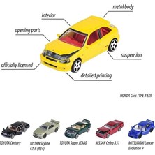 eco lounge 8502100000 ''jdm legends premium cars, 6-asst.freewheel, die-cast, 1 opening pa(belirtilen , tekli satış ıçin adet fiyatıdır.)