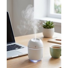 Azrlya Mini Hava Nemlendirici USB Bağlantılı LED Işıklı 5 Esans Hediyeli Aromaterapi Difüzörü