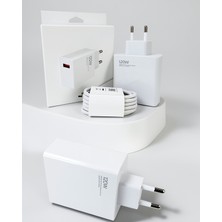 Azrlya 120 Watt Turbo Hızlı Şarj Aleti Seti Hızlı Şarj Adaptörü Beyaz