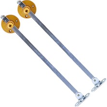 Vionna BADEM10 Düşer Kapak Makası Frenli Dolap Çekmece Metal 25 cm Sessiz Açma Kapama Amortisör Piston Açık Kahve Bar (2 Adet)