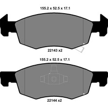Kale Balata Opel Corsa E 2014-2019 14 Jant Ön Fren Balatası 95517028