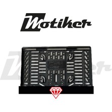 Motiker Pleksi Plakalık Siyah Üstüne Kırımzı Elmas Logosu Tasarımlı Motosiklet Plakalık Modeli 