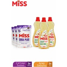 Miss Arap Sabunu 1000 ml x 3 Adet + Soda Plus 500 ml Lavanta x 3 Adet