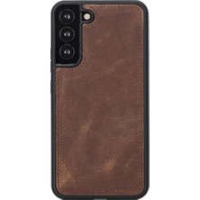 Renklime Samsung Galaxy S22 Plus Uyumlu Deri Cüzdanlı Kılıf Mwwn G2 Kahve