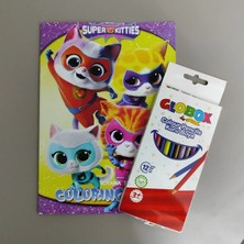 Globox 12 Li Kuruboya ve 16 Sayfa Stickerli Boyama Kitabı ARD10001012
